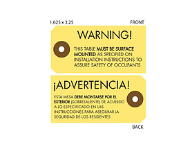 Warning Surface Mounted Spanish Tag