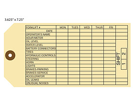 Forklift Inspection Tag