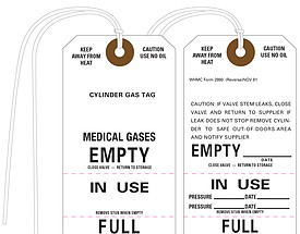 Medical Gas Cylinder Full/In Use/Empty Tag