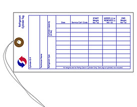 Gas Cylinder Refrigerant Tag