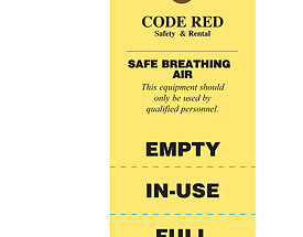 Code Red Empty/In Use/Full Gas Cylinder Tag