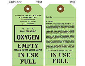 Robinson's Gas Cylinder Status Tag