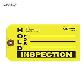 Hold for Inspection Tag