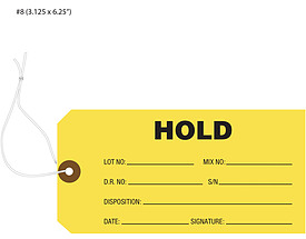 Yellow Hold Tag