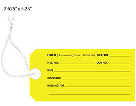 Inspection Hold Tag