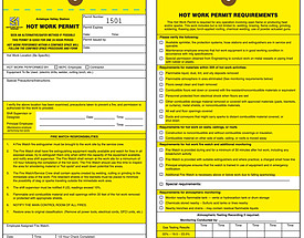 Hot Work Permit Yellow Hang Tag