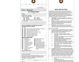 ULA - Decatur Hot Work Permit Tag