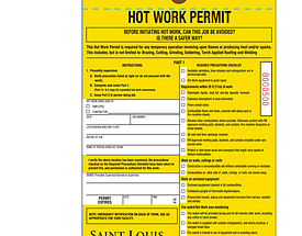 St Louis U Hot Work Permit Tag