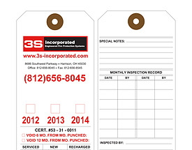 Fire Extinguisher Inspection Tag - 3S Inc