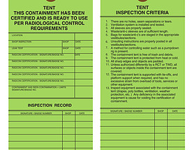 Tent Inspection Tag