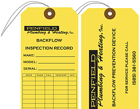 Penfield Backflow Inspection Record Tag