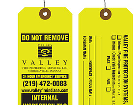 Valley Internal Fire Inspection Tag