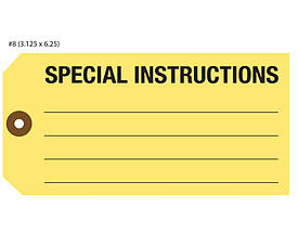 Yellow Special Instructions Tag