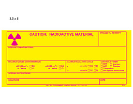 Caution Radioactive Material Instructions Tag