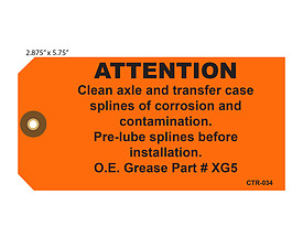 Custom Printed Hang Tag - Attention Information