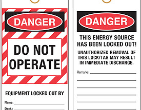 Custom Lockout/Do Not Operate Hang Tag