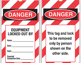 Custom Danger/Locked Out Equipment Hang Tag