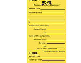 Release of Maintained Equipment Tag
