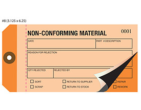 Orange Non Conforming Material Tag