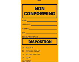 Orange Non Conforming Tag