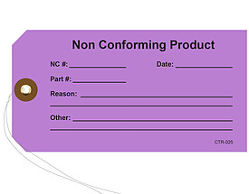 Purple Non Conforming Product Tag