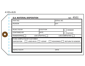 QA Material Dispostion Tag