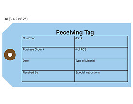 Blue Receiving Order Tag