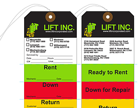 Lift Inc Ready To Rent Tag