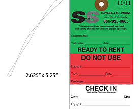 S&S Supplies Ready To Rent Tag