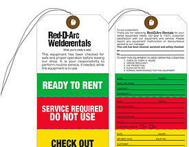 Red-D- Arc Ready To Rent Tag