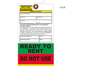 Hot Line Ready To Rent Tag