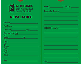 Nordstrom Repairable Equipment Tag