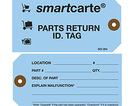 Custom Printed Hang Tag - Smartcarte Parts Return ID.