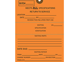 Return To Service Tag