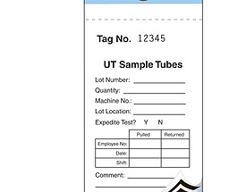 3 Part Short Carbon Sample Tubes Tag