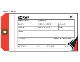 3 Part Short Carbon Scrap Tag