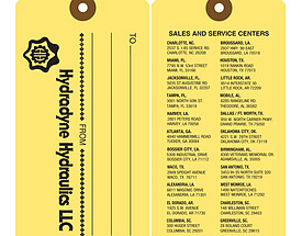 Sales & Service Tag - Hydradyne Hydraulics