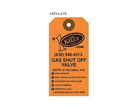 Gas Shut Off Valve Tag - Jerry Kelly