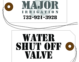 Water Shut Off Tag - Major Irrigation