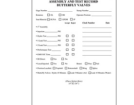 Assembly & Test Record Tag