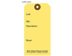 Custom Printed Auction Tags from St. Louis Tag