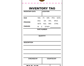 Custom Inventory Hang Tag with Perforation & Sequential Numbering