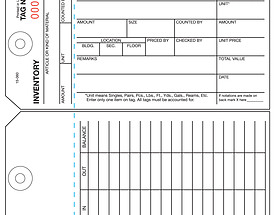 Custom Inventory Hang Tag with Perforation & Sequential Numbering