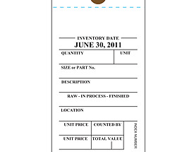 Custom Inventory Hang Tag with Perforation & Sequential Numbering