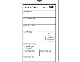 Custom Inventory Hang Tag with Perforation & Sequential Numbering