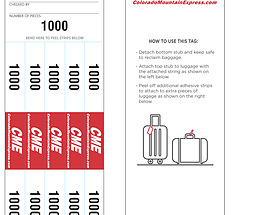 Colorado Mountain Express custom Luggage Tag
