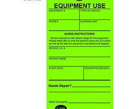 Equipment Use UHS – Hospital Tag