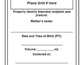 Directed Donor Unit – Hospital Tag