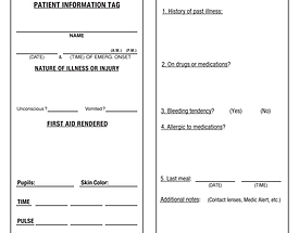 Patient Information – Hospital Tag