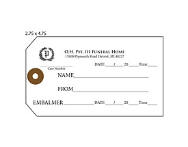 Funeral Home – Custom Toe Tag